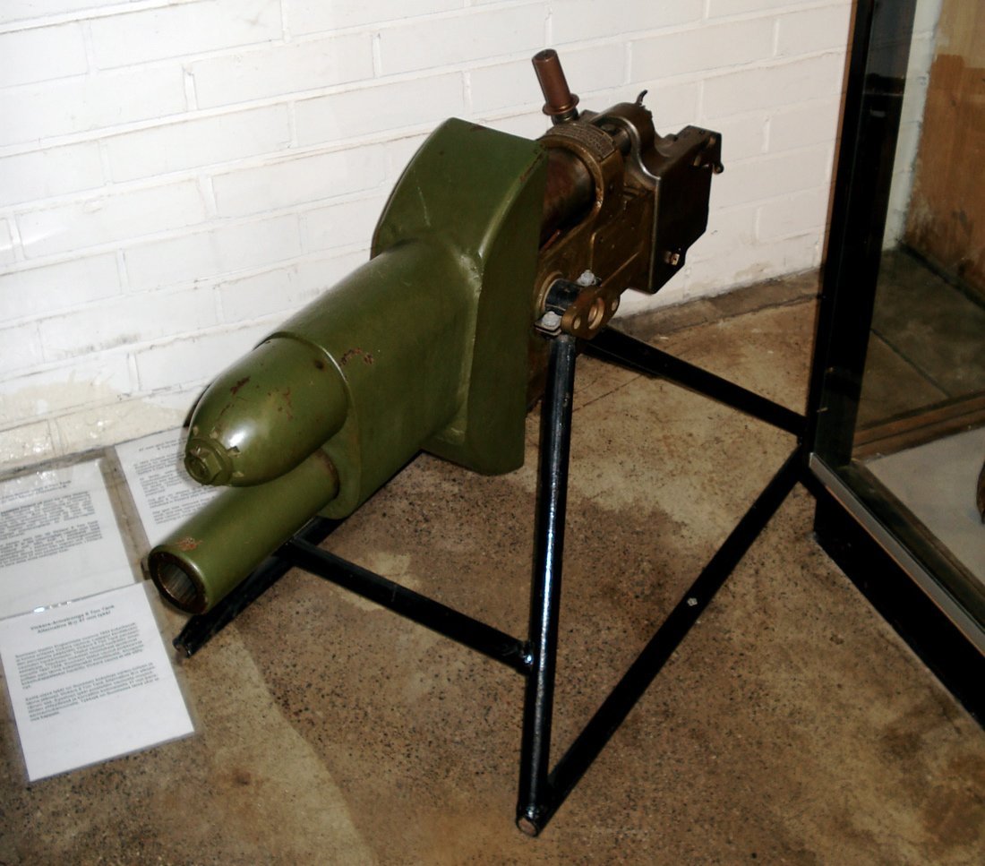 Detached47mm gun associated with Finnish Vickers testing, displayed at Parola and photographed14July2006.