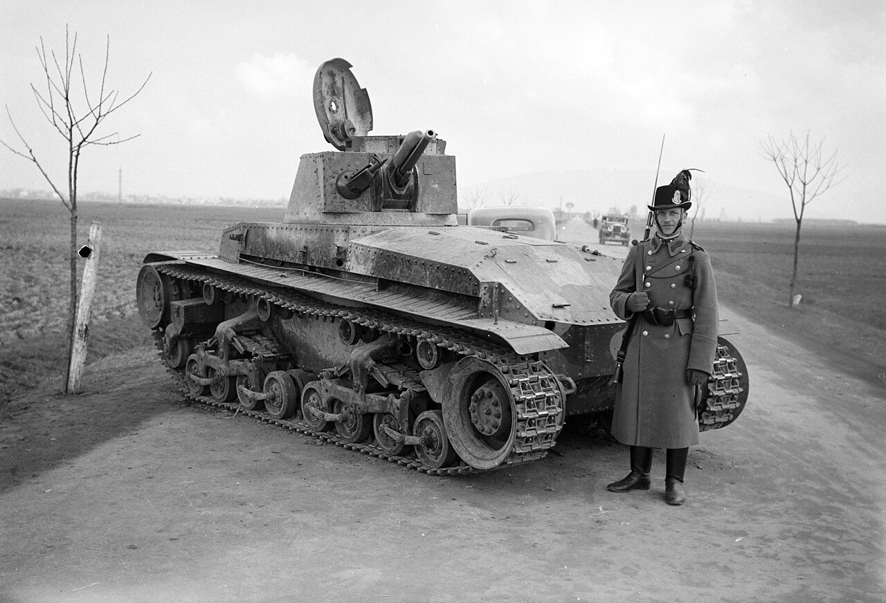 LT vz.35 at Fanchykovo/Fancsika, 1939; source identifies a captured vehicle in the Carpathian context.