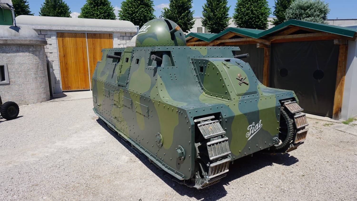 Full-size modern Fiat 2000 replica at Montecchio Maggiore in 2021; it is an interpretive reconstruction, not an original survivor.