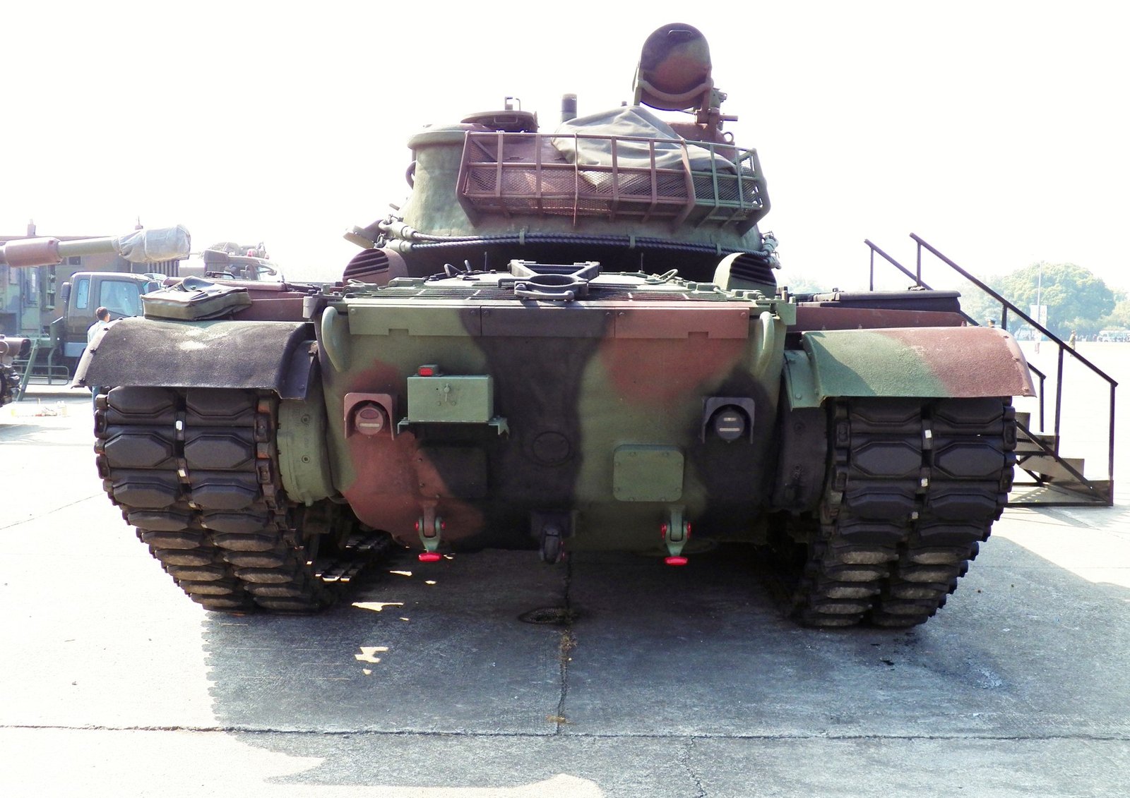 rear view showing Patton-family rear hull and turret bustle details, ROCA Infantry School, Taiwan, 11 February 2012.