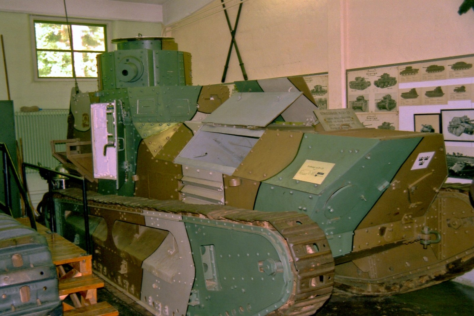 Preserved Strv m/21-29 at Pansarmuseet Axvall, photographed 31 May 2000. The image documents museum condition; exact chassis identity is not established in the accessible source record.