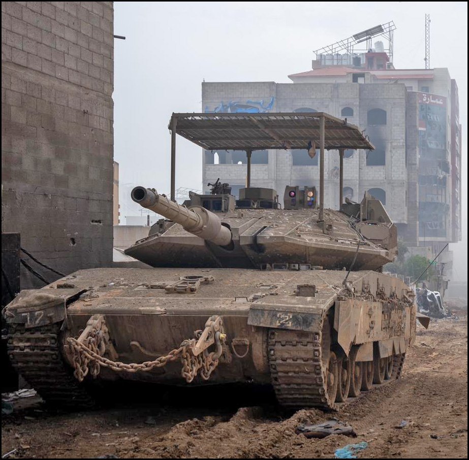 IDF Merkava Mk 4 Barak tank during the Swords of Iron War, dated 28 March 2024. active-service image; combat location not specified on the file page beyond Swords of Iron War.