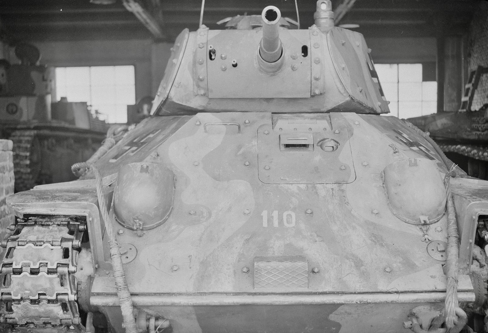 Captured Soviet T-50 in Finnish service, front view, Aanislinna, 30 January 1944. Period Finnish markings are visible; they are reproduced here solely as historical documentation.