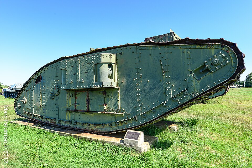 Preserved or restored British Mark IV Female photographed in 2012; used for visible Female configuration only, not as a combat photograph.