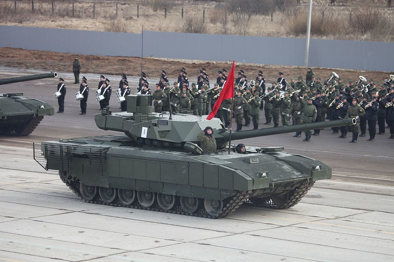 Main battle tank T-14 Object 148 on the Armata heavy unified tracked platform at Alabino, Russia, April 11, 2016. Vehicle/variant identification: T-14 pre-series/parade-training vehicle. Source/.