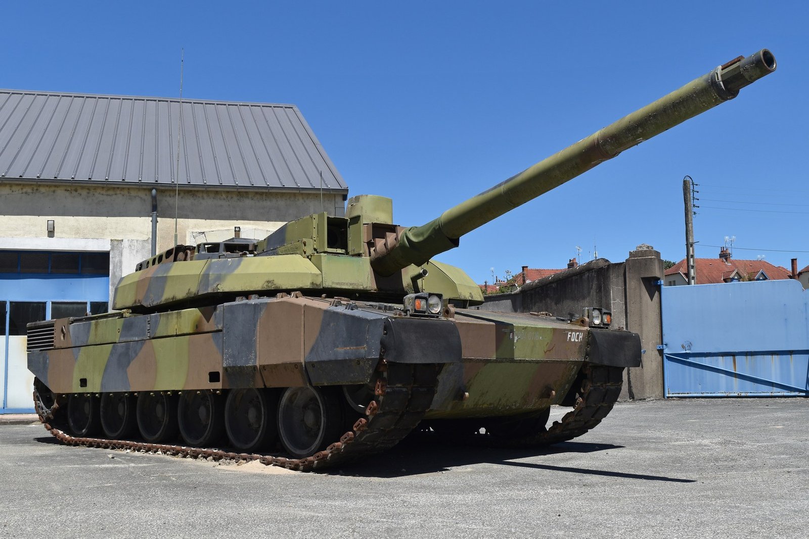 Prototype Leclerc MBT "FOCH" at the Musée des Blindés, Saumur, France, photographed 11 July 2022.