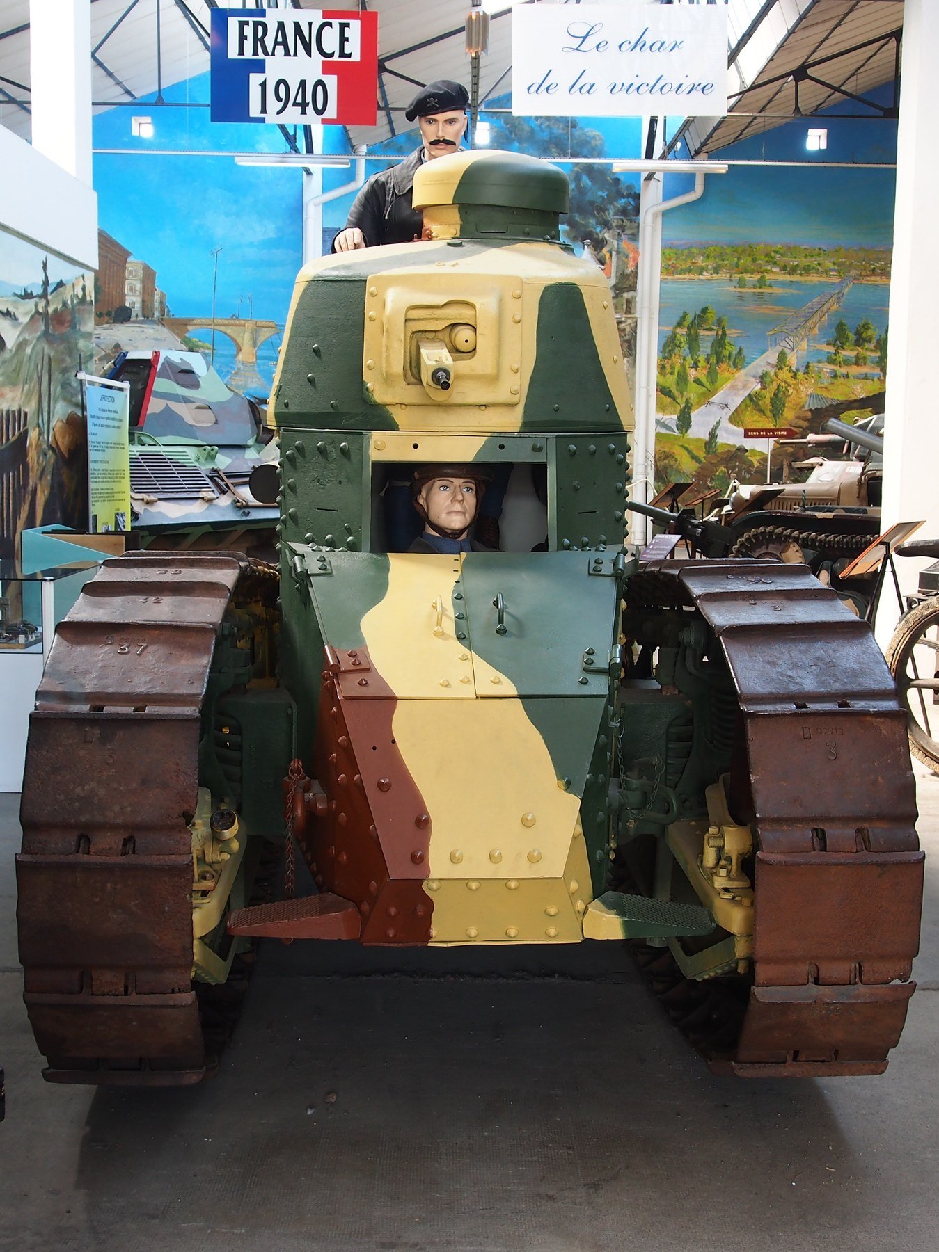 Preserved Renault FT at the Musée des Blindés, Saumur; museum condition is not treated as an unchanged wartime configuration.