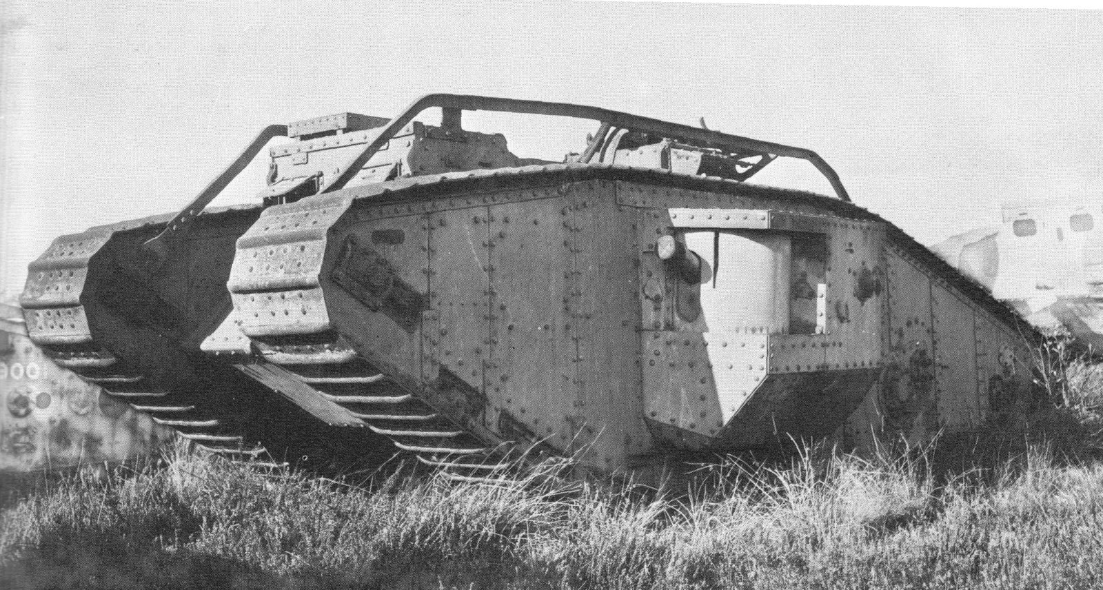 Mark VII in a Bovington scrap-yard setting in 1928; this documents postwar presence, not the exact final disposal date.