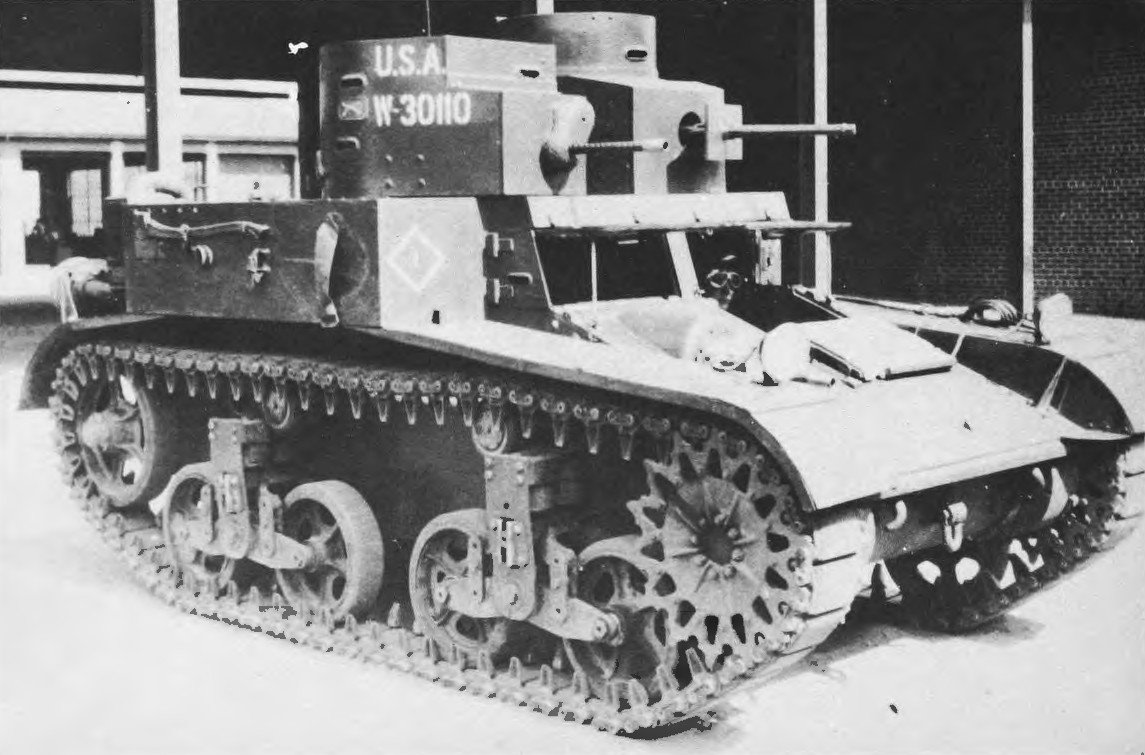 M2A2 Light Tank with twin machine-gun turrets, c. 1935. not specified.