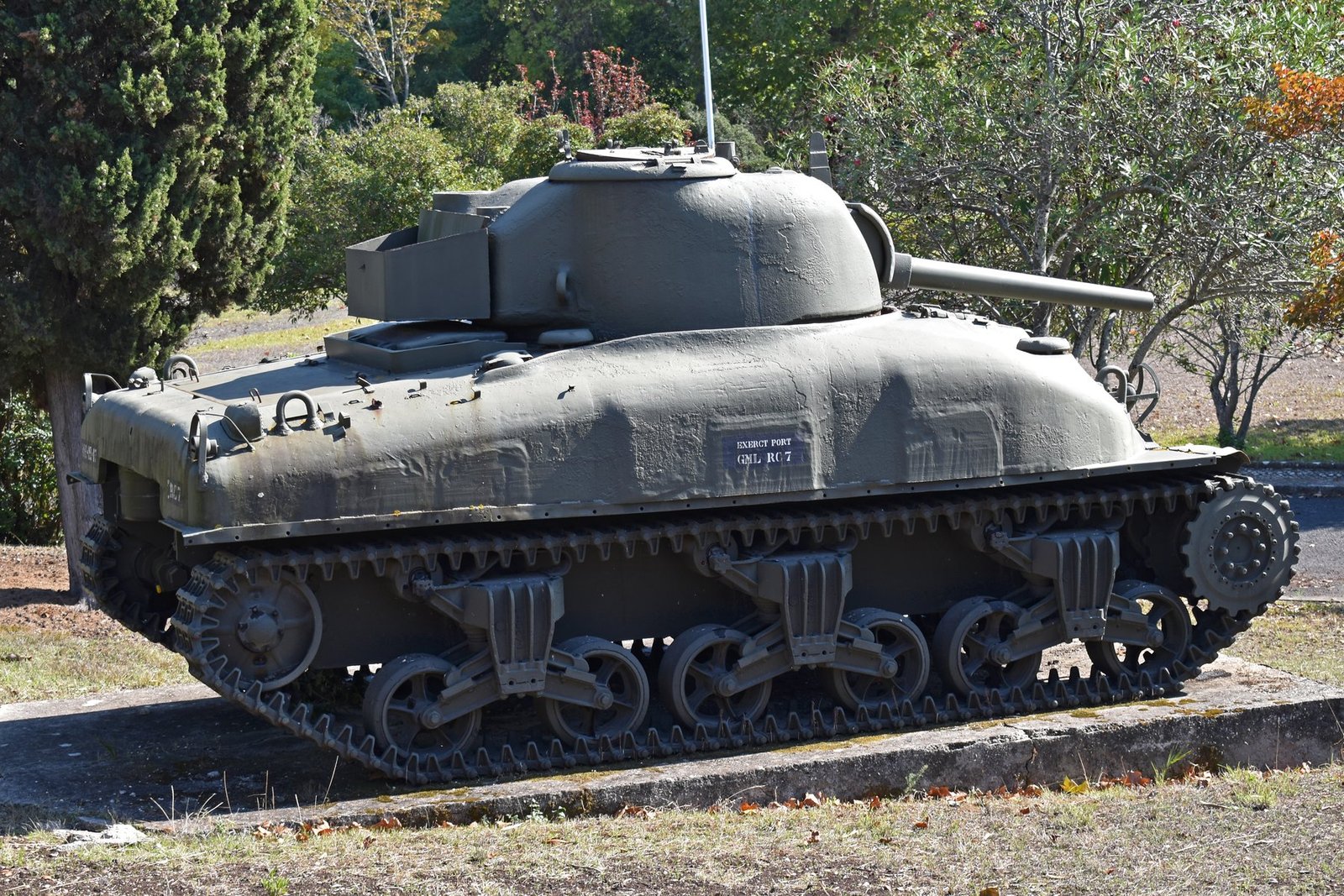 Grizzly I “ME-12-17” at Instituto Universitario Militar in Lisbon, photographed 17 September 2022. Lisbon, Portugal. Source/. Shows postwar operator discussion; markings and fittings may reflect Portuguese or museum/display condition, not 1943 Canadian factory state.