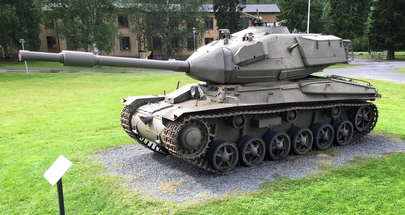 Stridsvagn 74 preserved at Försvarsmuseum Boden, photographed 27 July 2015. Boden, Sweden. Source/.