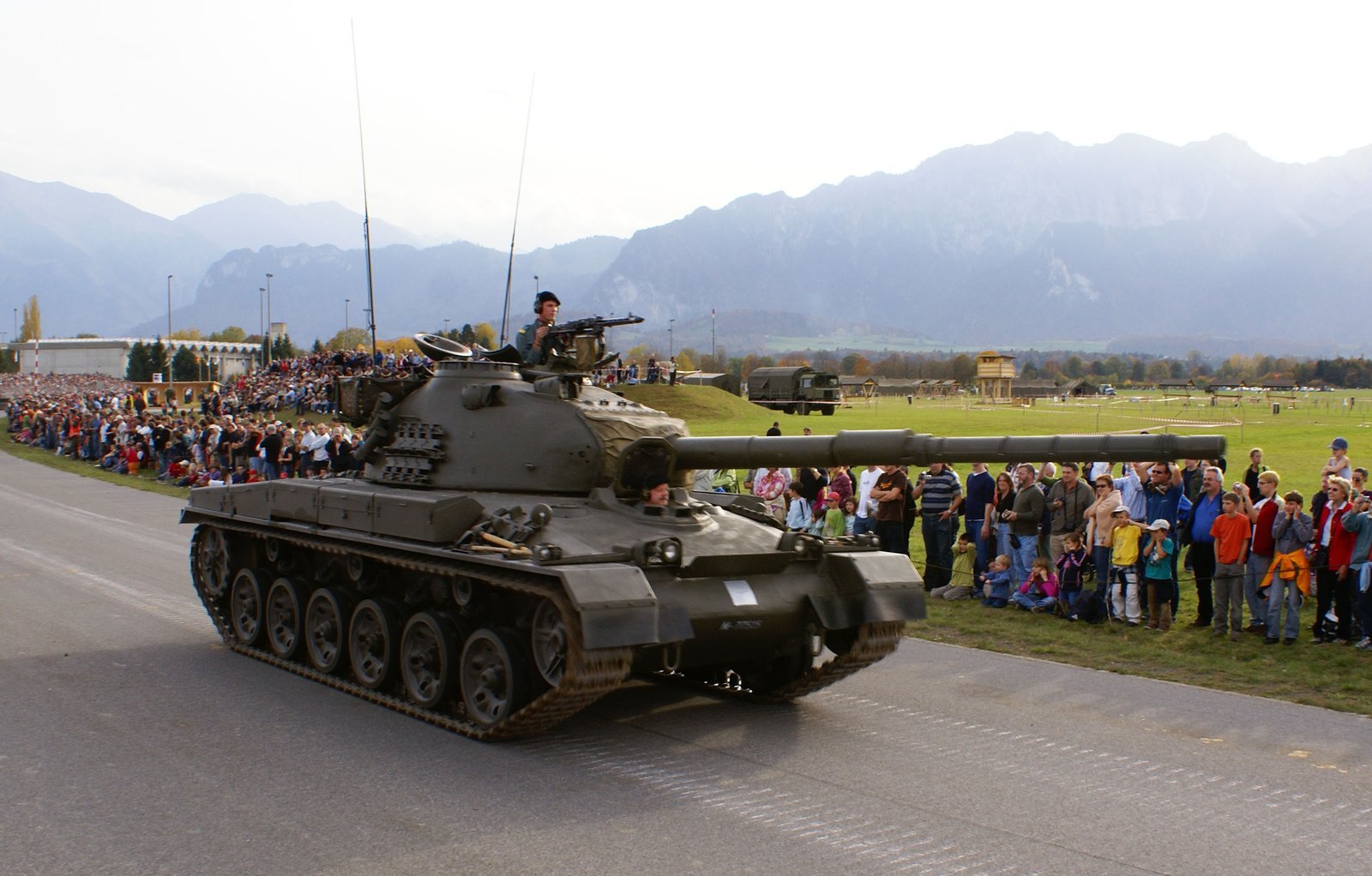 Panzer 61 side/front view during the Steel Parade at Army Days 2006, Thun, 27 October 2006. excellent external side-reference view.