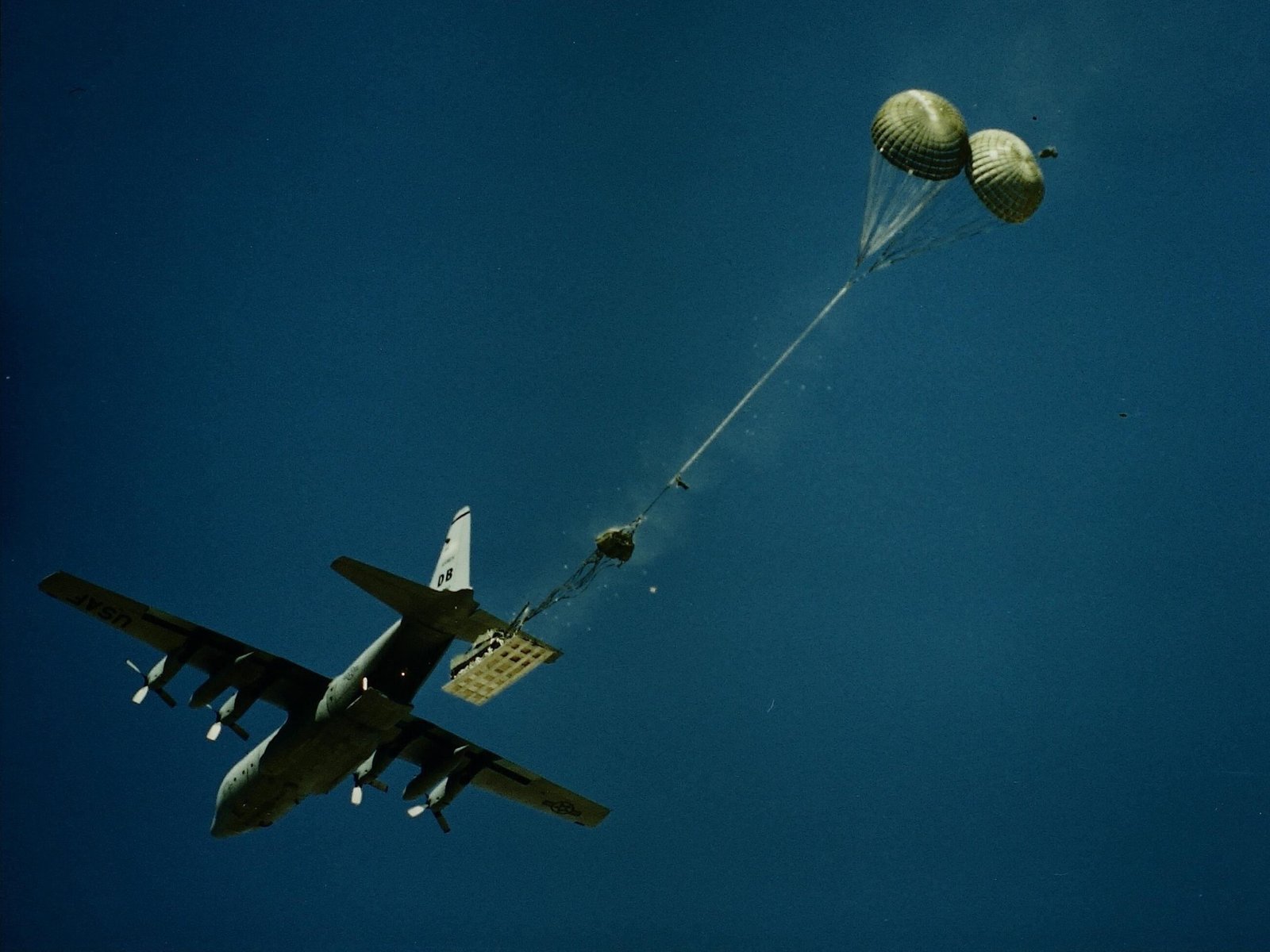 XM8 Armored Gun System being airdropped for the first time at Yuma Proving Ground, 19 October 1994. Yuma Proving Ground, Arizona. source page identifies this as the first airdrop.