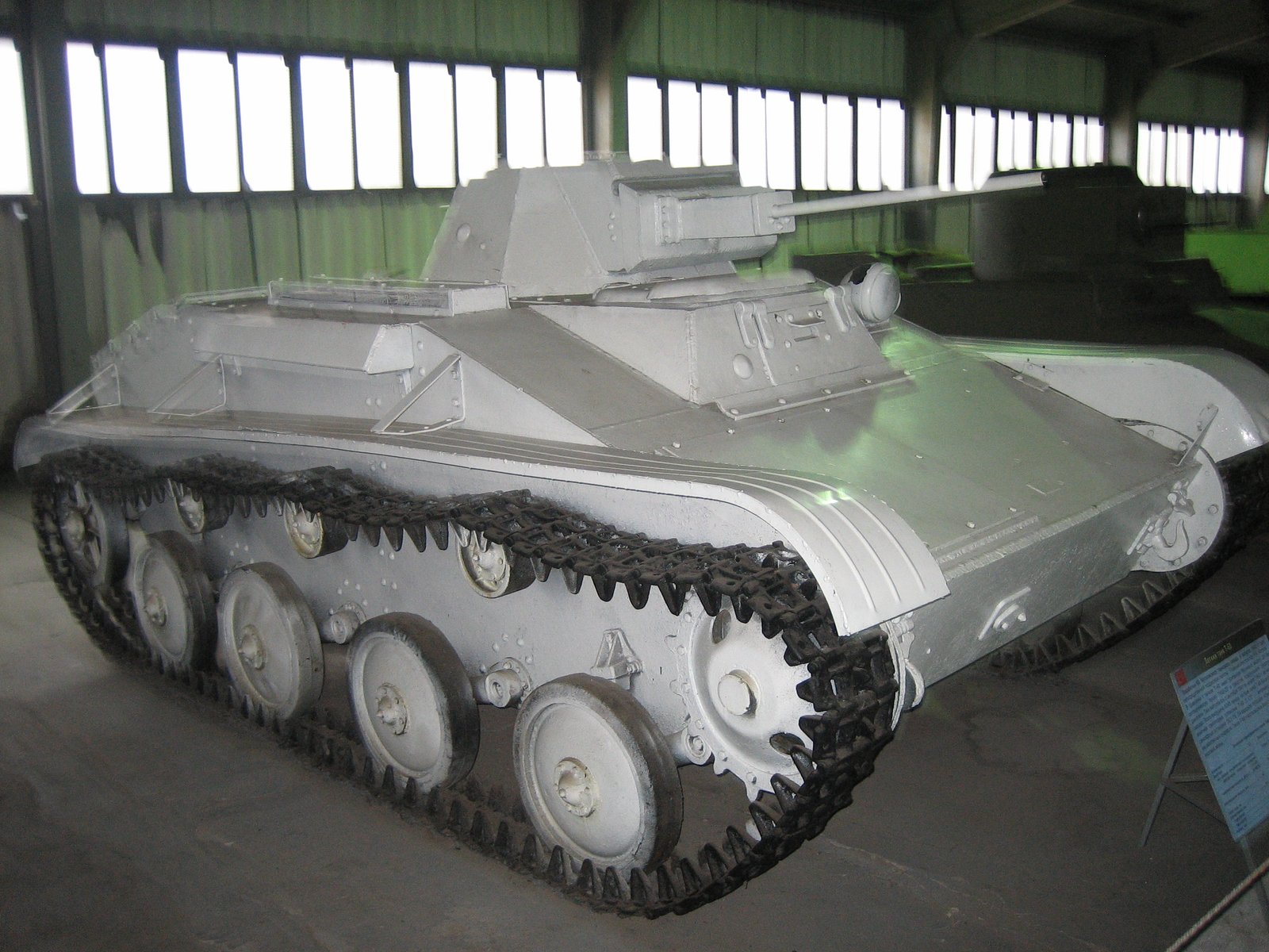 T-60 survivor at Kubinka, side/front detail. Date/. 23 September 2006, Kubinka, Russia. Creator/source/. museum vehicle; URL in credits table. [S8].